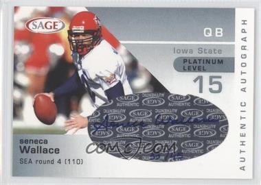 2003 SAGE - Autographs - Platinum #A41 - Seneca Wallace /45