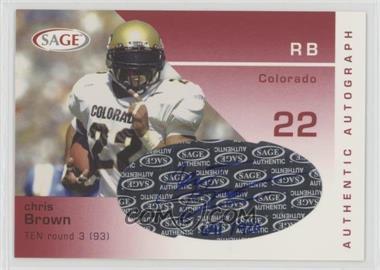 2003 SAGE - Autographs #A8 - Chris Brown /920