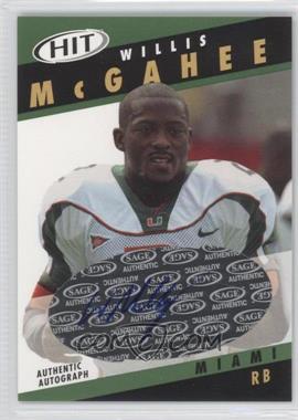 2003 SAGE Hit - Autographs - Emerald #A2 - Willis McGahee