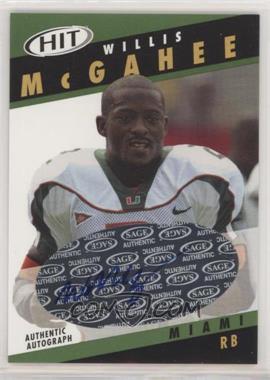 2003 SAGE Hit - Autographs - Emerald #A2 - Willis McGahee