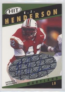 2003 SAGE Hit - Autographs - Emerald #A42 - E.J. Henderson