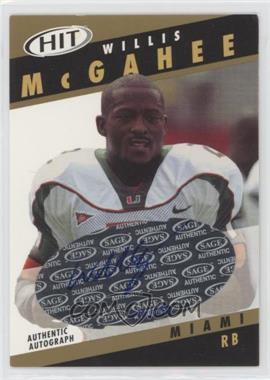 2003 SAGE Hit - Autographs - Gold #A2 - Willis McGahee /250 [EX to NM]