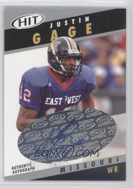 2003 SAGE Hit - Autographs - Silver #A12 - Justin Gage