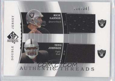 2003 SP Authentic - Authentic Threads Double Jersey #DJC-RG/TJ - Rich Gannon, Teyo Johnson /345