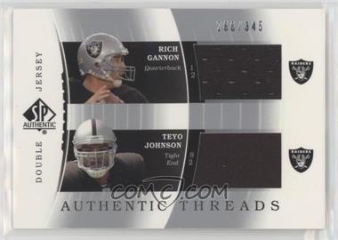 2003 SP Authentic - Authentic Threads Double Jersey #DJC-RG/TJ - Rich Gannon, Teyo Johnson /345