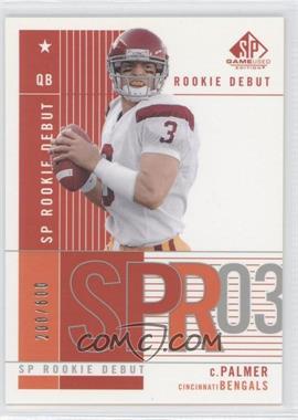 2003 SP Game Used Edition - [Base] #91 - Rookie Debut - Carson Palmer /600