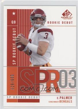 2003 SP Game Used Edition - [Base] #91 - Rookie Debut - Carson Palmer /600