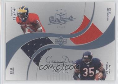 2003 Upper Deck Pros & Prospects - Game Day Jerseys Dual #DJC-BT - Ronald Bellamy, Anthony Thomas /350