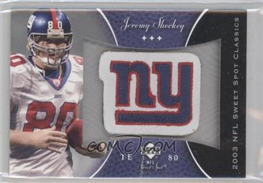 2003 Upper Deck Sweet Spot - Classics Embroidered Patch - Team Logo #P-JS - Jeremy Shockey