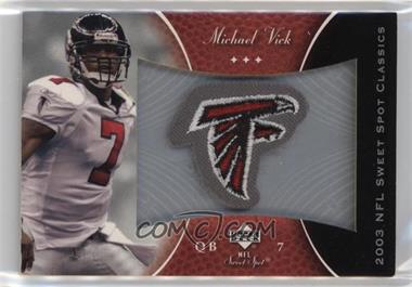 2003 Upper Deck Sweet Spot - Classics Embroidered Patch - Team Logo #P-MV - Michael Vick