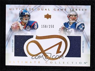 2003 Upper Deck Ultimate Collection - Ultimate Dual Game Jerseys #UDJ CB - David Carr, Tom Brady /250