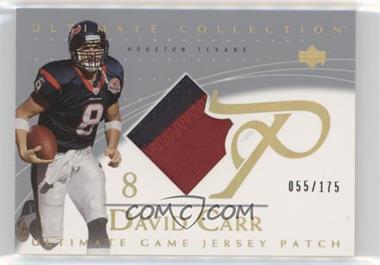 2003 Upper Deck Ultimate Collection - Ultimate Game Jersey - Patch #GJP-CA - David Carr /175