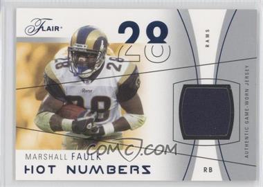 2004 Flair - Hot Numbers - Blue Materials [Memorabilia] #HN-MF - Marshall Faulk /200