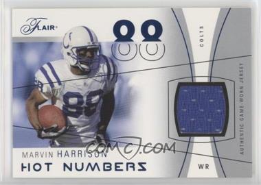 2004 Flair - Hot Numbers - Blue Materials [Memorabilia] #HN-MH - Marvin Harrison /200