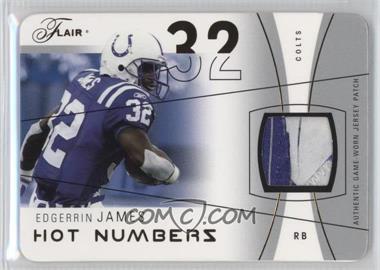 2004 Flair - Hot Numbers - Gold Die-Cut Patch #HN-EJ - Edgerrin James /25