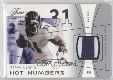 2004 Flair - Hot Numbers - Silver Patch [Memorabilia] #HN-JL - Jamal Lewis /75
