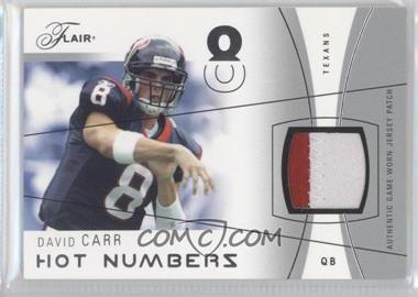 2004 Flair - Hot Numbers - Silver Patch #HN-DC2 - David Carr /75