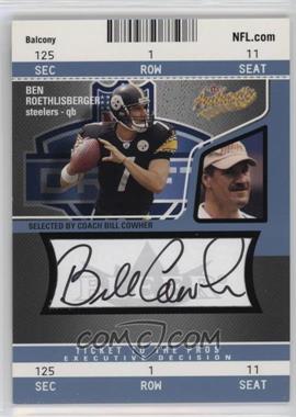 2004 Fleer Authentix - [Base] - Balcony Blue #134 - Ben Roethlisberger (Autographed by Bill Cowher) /75