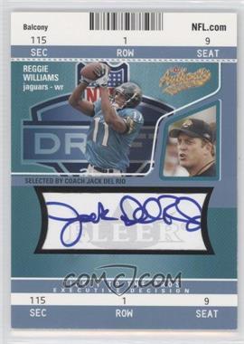 2004 Fleer Authentix - [Base] - Balcony Blue #137 - Reggie Williams (Autographed by Jack Del Rio) /75