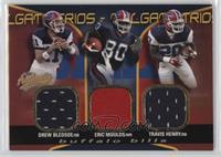 Drew Bledsoe, Eric Moulds, Travis Henry #/75