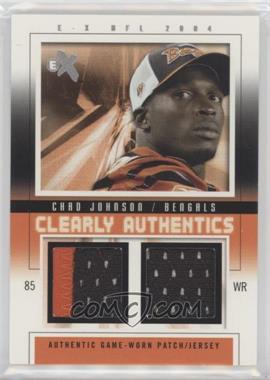 2004 Fleer E-X - Clearly Authentics - Pewter Dual Patch/Jersey #CA-CJ - Chad Johnson /44