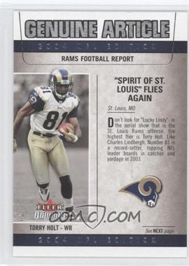 2004 Fleer Genuine - Genuine Article #9 GA - Torry Holt