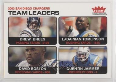 2004 Fleer Tradition - [Base] #12 - Team Leaders - Drew Brees, LaDainian Tomlinson, David Boston, Quentin Jammer