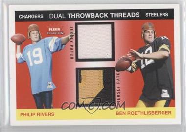 2004 Fleer Tradition - Rookie Throwback Threads Dual - Jersey Patches #TTD-PR/BR - Philip Rivers, Ben Roethlisberger /75