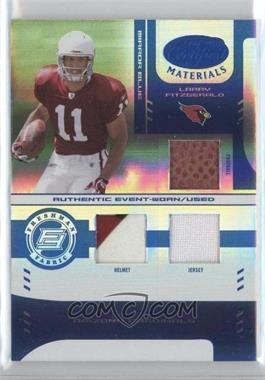 2004 Leaf Certified Materials - [Base] - Mirror Blue #201 - Freshman Fabric - Larry Fitzgerald /50