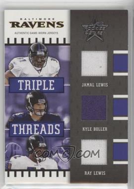 2004 Leaf Rookies & Stars - Triple Threads #TT-3 - Jamal Lewis, Kyle Boller, Ray Lewis /100