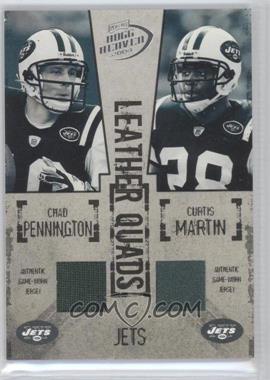 2004 Playoff Hogg Heaven - Leather Quads - Double Jerseys #LO-13 - Chad Pennington, Curtis Martin, John Abraham, Shaun Ellis /100