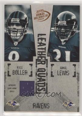 2004 Playoff Hogg Heaven - Leather Quads - Single Jerseys #LO-3 - Kyle Boller, Jamal Lewis, Ray Lewis, Todd Heap /150