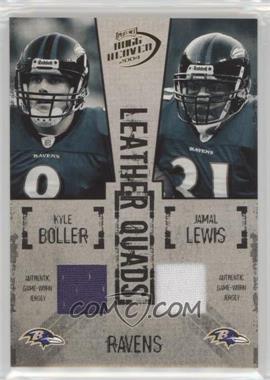 2004 Playoff Hogg Heaven - Leather Quads - Triple Jerseys #LO-3 - Kyle Boller, Jamal Lewis, Ray Lewis, Todd Heap /50