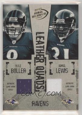 2004 Playoff Hogg Heaven - Leather Quads - Triple Jerseys #LO-3 - Kyle Boller, Jamal Lewis, Ray Lewis, Todd Heap /50