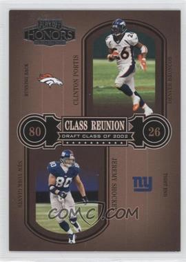 2004 Playoff Honors - Class Reunion #CR-24 - Clinton Portis, Jeremy Shockey /1500