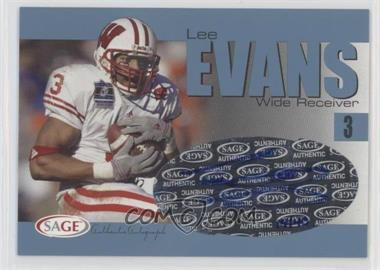 2004 SAGE - Autographs - Platinum #A11 - Lee Evans /40