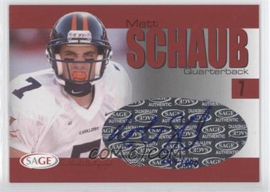 2004 SAGE - Autographs - Red #A38 - Matt Schaub /600