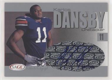 2004 SAGE - Autographs - Silver #A9 - Karlos Dansby /300