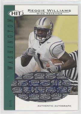 2004 SAGE Hit - Autographs - Emerald #A1 - Reggie Williams