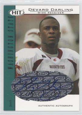 2004 SAGE Hit - Autographs - Emerald #A31 - Devard Darling