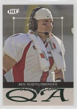 2004 SAGE Hit - Q & A - Emerald #Q7 - Ben Roethlisberger [EX to NM]