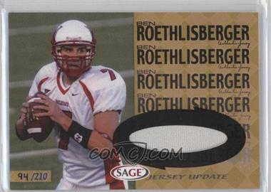 2004 SAGE Jersey Update - Ben Roethlisberger #BR1 - Ben Roethlisberger /210