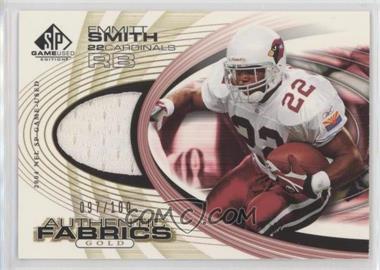 2004 SP Game Used Edition - Authentic Fabrics - Gold #AF-ES - Emmitt Smith /100