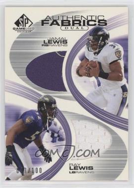 2004 SP Game Used Edition - Authentic Fabrics Dual #AF2-LL - Jamal Lewis, Ray Lewis /100