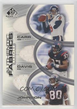 2004 SP Game Used Edition - Authentic Fabrics Triple #AF3-CDJ - David Carr, Andre Johnson, Domanick Davis /25