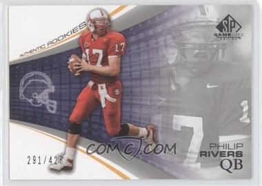 2004 SP Game Used Edition - [Base] #108 - Authentic Rookies - Philip Rivers /425