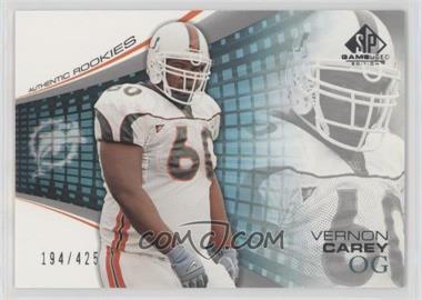 2004 SP Game Used Edition - [Base] #168 - Authentic Rookies - Vernon Carey /425
