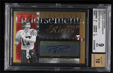 2004 Topps Pristine - Personal Endorsements - Gold #PE-PR - Philip Rivers /25 [BGS 9 MINT]