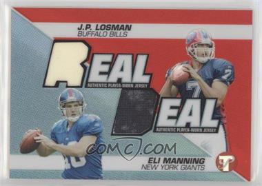 2004 Topps Pristine - Real Deal Dual Jerseys - Refractor #RD-EL - Eli Manning, J.P. Losman /25