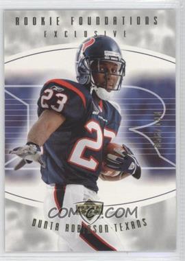 2004 Upper Deck Foundations - [Base] - Exclusive Gold #171 - Rookie Foundations - Dunta Robinson /100